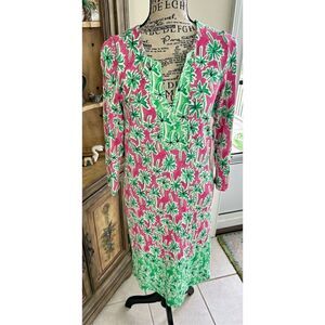 Crown & Ivy 3/4 Sleeve Split V-Neck Dress